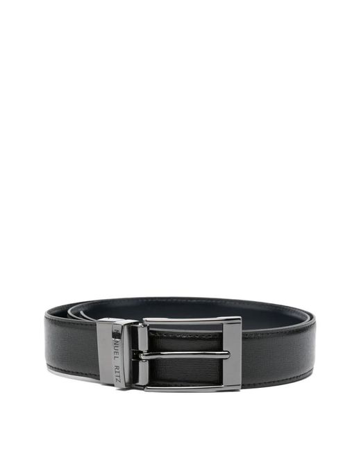 Ferragamo メンズ ブラック ガンチーニ リバーシブルベルト 【公式通販】