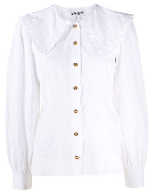 Ganni White Organic Cotton Shirt