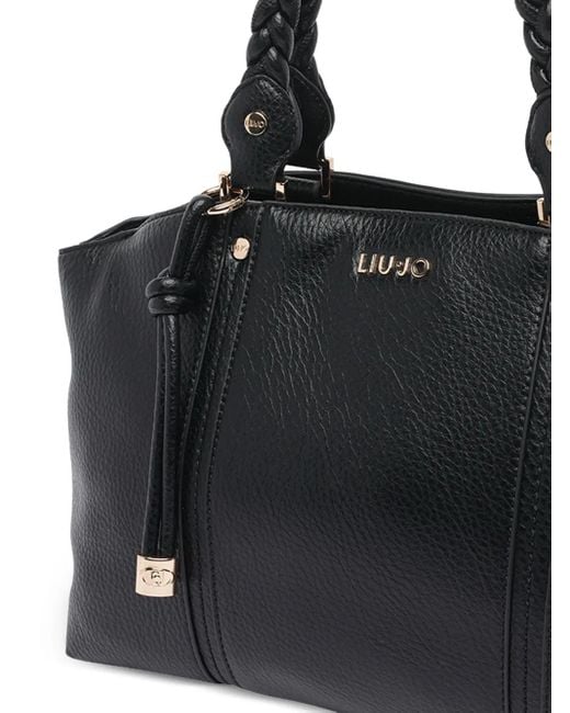 Liu Jo Black Braided-Handle Satchel Bag