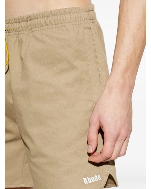 Rhude Natural Fighter Drawstring Shorts for men