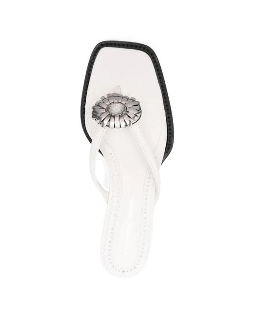 Ermanno Scervino White Embellished Sandals