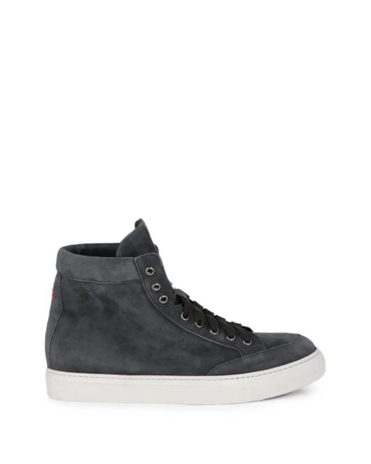 Isaia Black Suede High-Top Sneakers for men