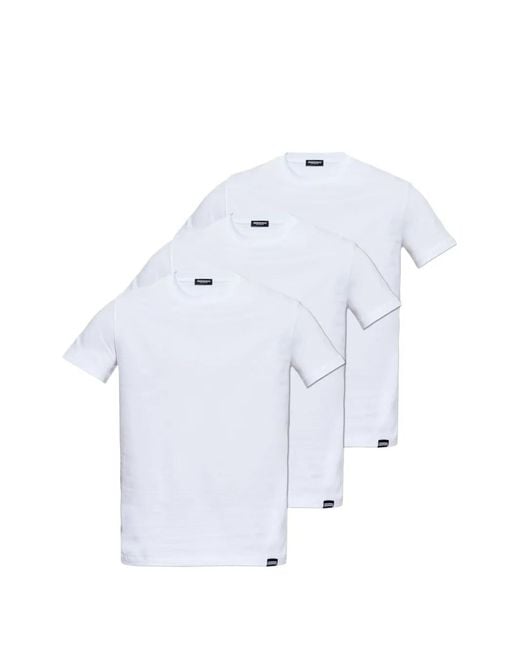 T-Shirt À Patch Logo DSquared² pour homme en coloris White