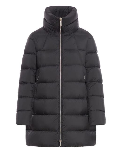 Moorer Gray Alana Padded High-Neck Coat