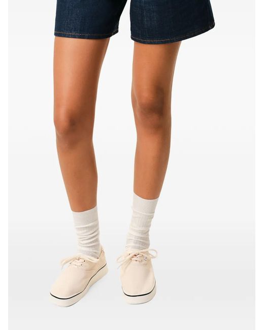 AMI White Washed Canvas Tennis Sneakers
