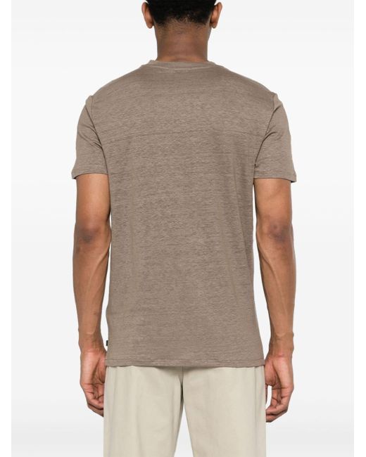 J.Lindeberg Brown Coma Linen T-shirt for men