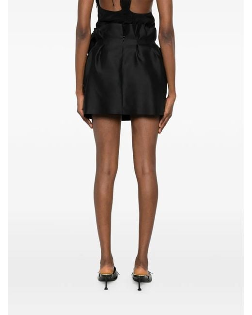 Magda Butrym Black Flower-Detail Mini Skirt