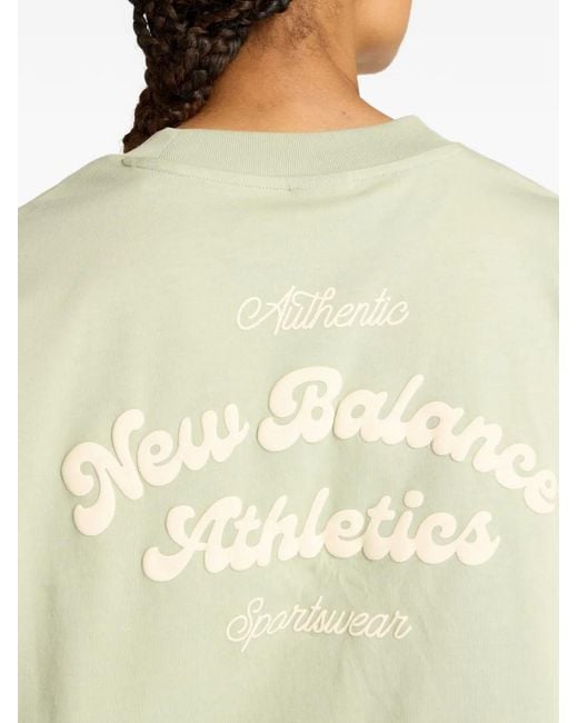 New Balance Green Logo-Detail T-Shirt