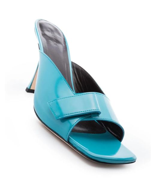 By Far Blue Open-Toe Stiletto-Heel Sandals