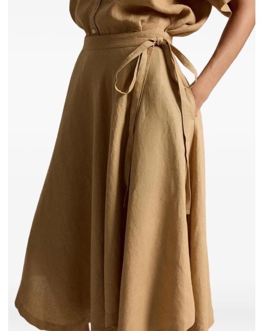 Polo Ralph Lauren Natural Linen Wrap Skirt