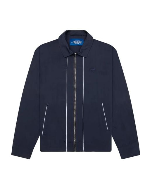AWAKE NY Blue Logo-Embroidered Zip-Front Jacket for men