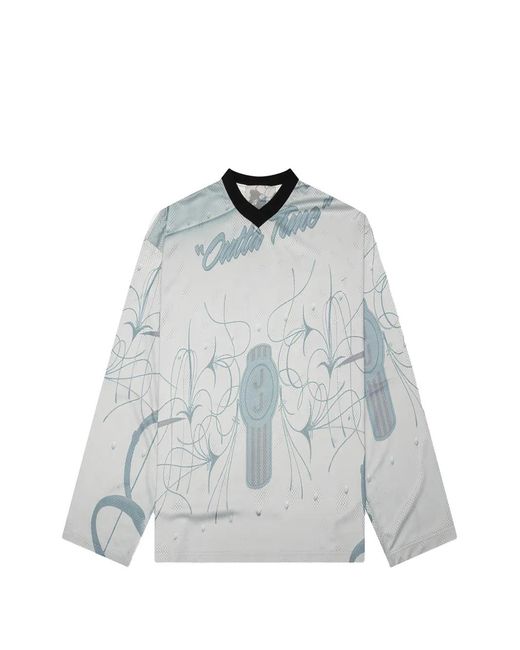 JUNGLES White Outta Time Mesh Jersey T-Shirt for men