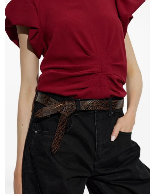 Isabel Marant White Lecce Snakeskin-Effect Belt