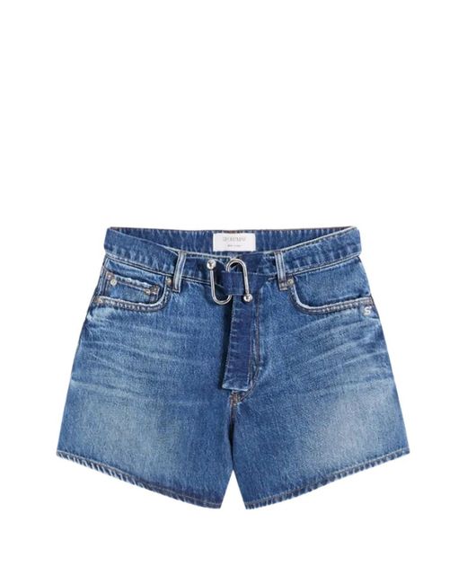 Sportmax Blue Medio Frayed Shorts