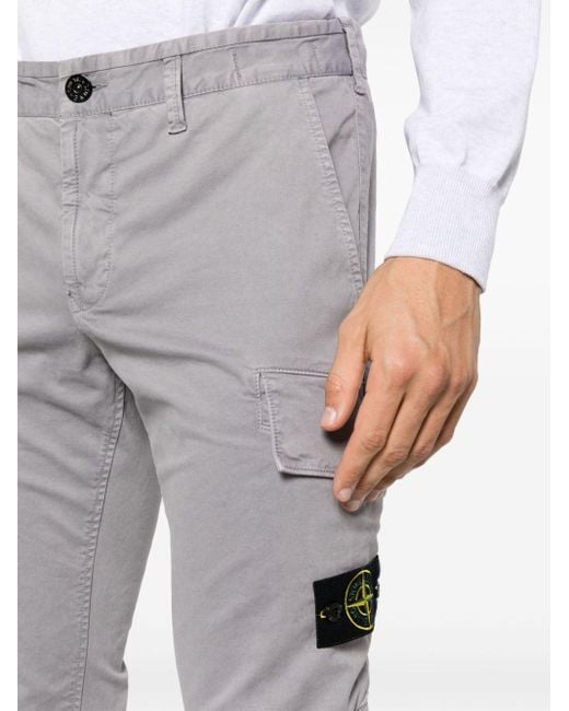 Stone Island Gray Compass-badge Cargo Trousers for men