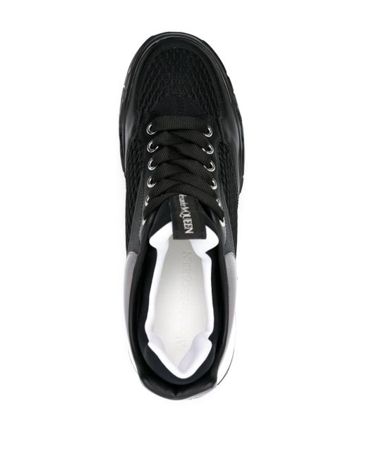 Alexander McQueen Black Panelled Chunky Sneakers - Men's - Rubber/calf Leather/fabric/calf Leatherpolyamide for men