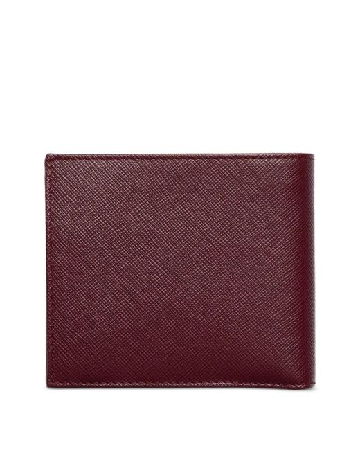 Prada Purple Triangle-Logo Leather Wallet for men