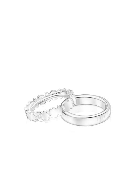Tous White Gerade Ringe (2Er-Set)