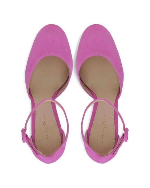 Gianvito Rossi Pink Platform Ankle-Strap Pumps
