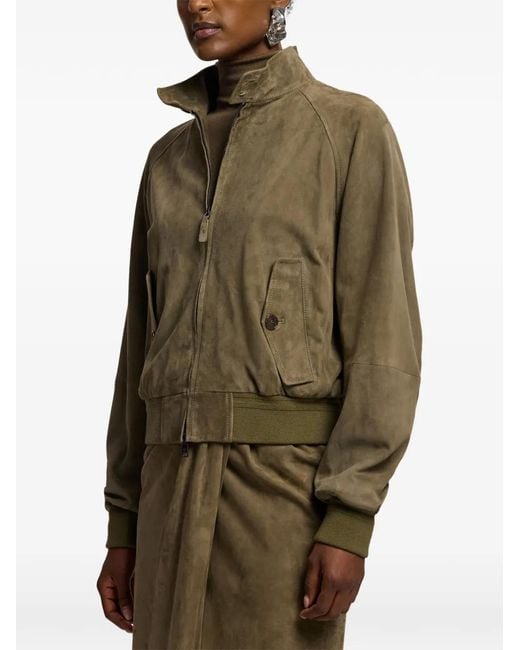 Ralph Lauren Green Perrie Suede Jacket