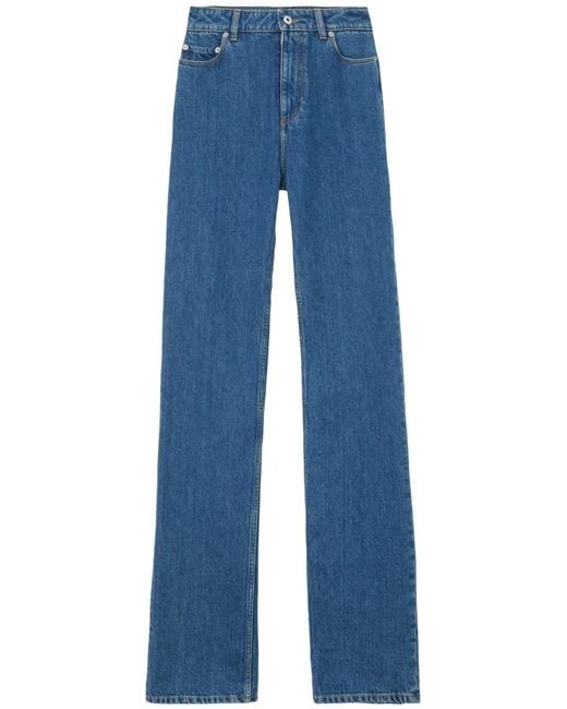 Burberry Blue High-Waisted Straight-Leg Cotton Jeans