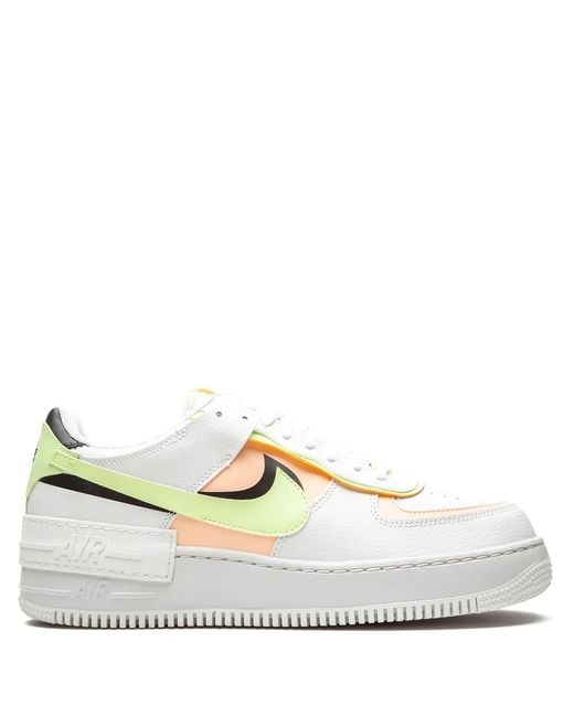 Nike White Air Force 1 Shadow /Barely Volt/Crimson Tint" Sneakers
