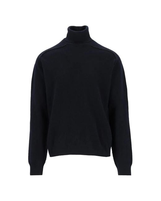 Maison Margiela Black Raw-Edge Mock-Neck Sweater for men