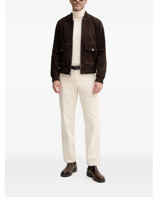 Michael Kors Black Zip Leather Jacket for men