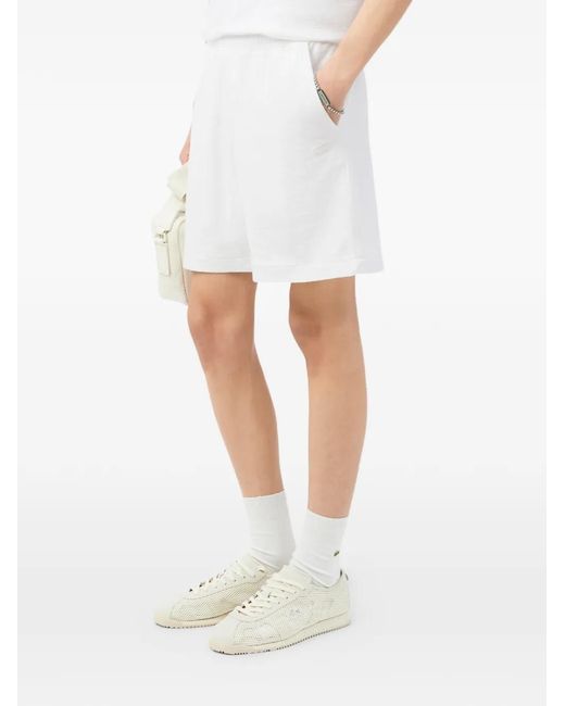 Lacoste White Drawstring-Waist Shorts for men