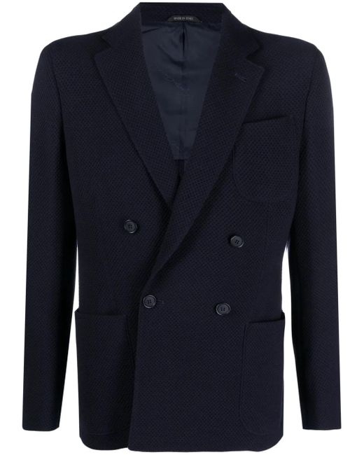 Giorgio Armani Blue Upton Double-Breasted Blazer for men