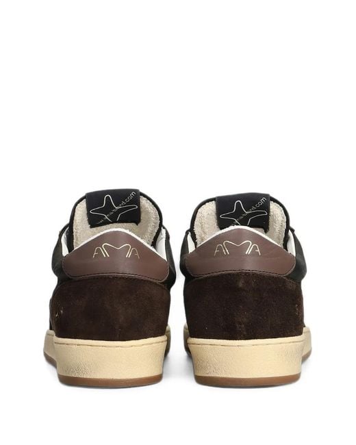 AMA BRAND Black Star-Patch Sneakers for men