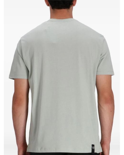 ARMANI EXCHANGE Gray Logo-Print Cotton T-Shirt for men