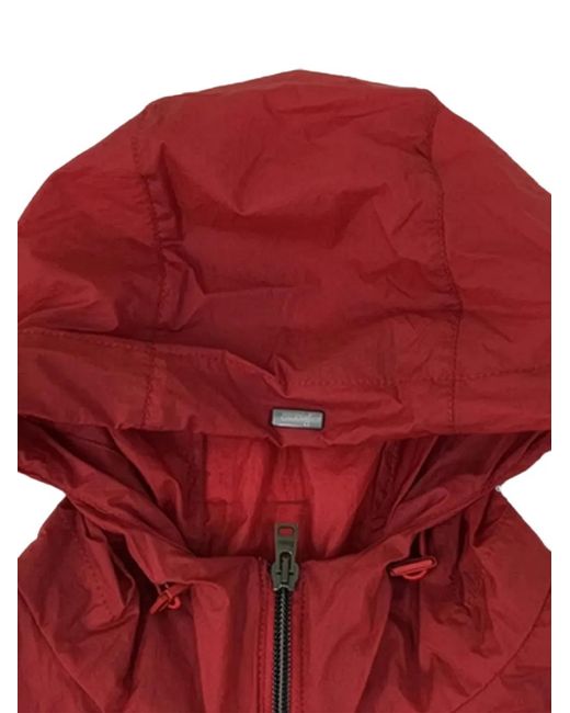 Herno Red Hooded Zip-Up Jacket for men