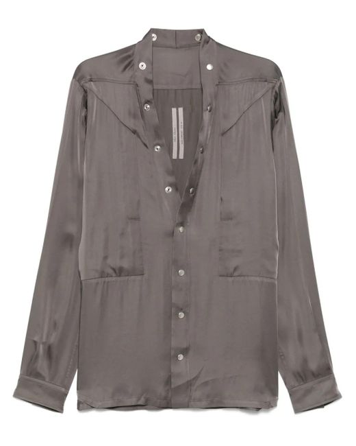 メンズ Rick Owens Larry Fogpocket シャツ Gray