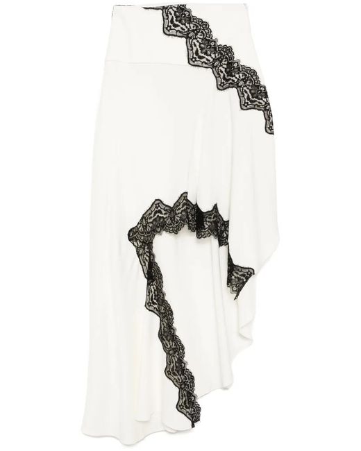 Christopher Esber White Verner Lace Asymmetric Skirt