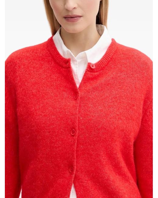 Samsøe & Samsøe Red Nor Button-Front Knitted Cardigan