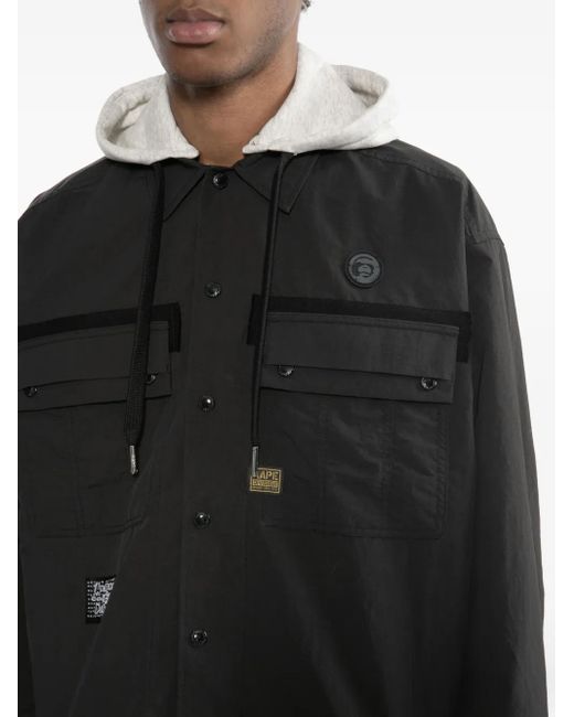 Aape By A Bathing Ape Black Logo-Patched Jacket for men