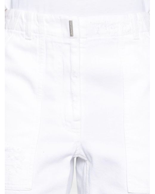 Givenchy Mid Waist Spijkershorts in het White