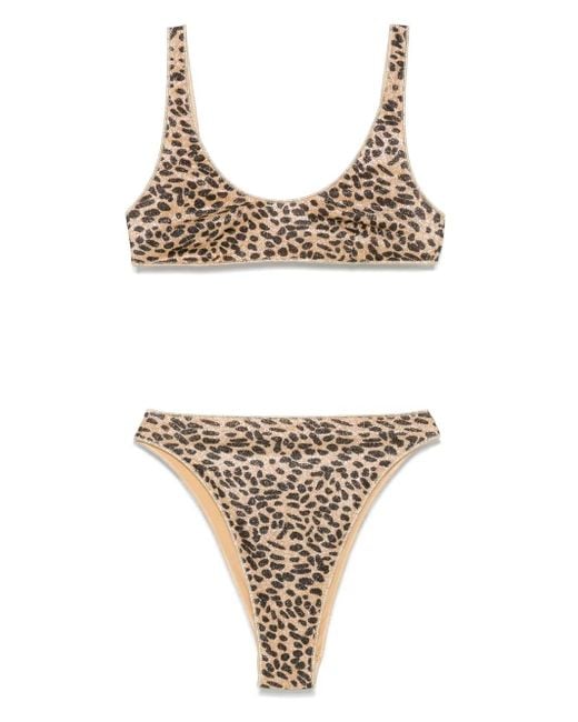 Oseree Brown Leopard-Print Bikini
