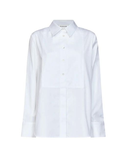 P.A.R.O.S.H. White Panelled Long-Sleeve Shirt
