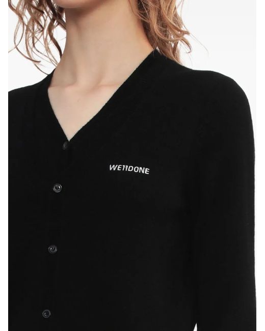 we11done Black Cardigan mit Stickerei