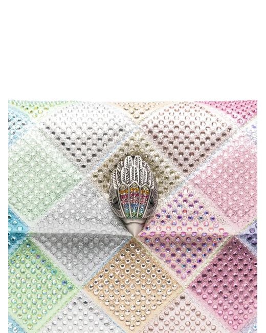 Kurt Geiger Blue Mini Kensington Diamanté Embellished Shoulder Bag