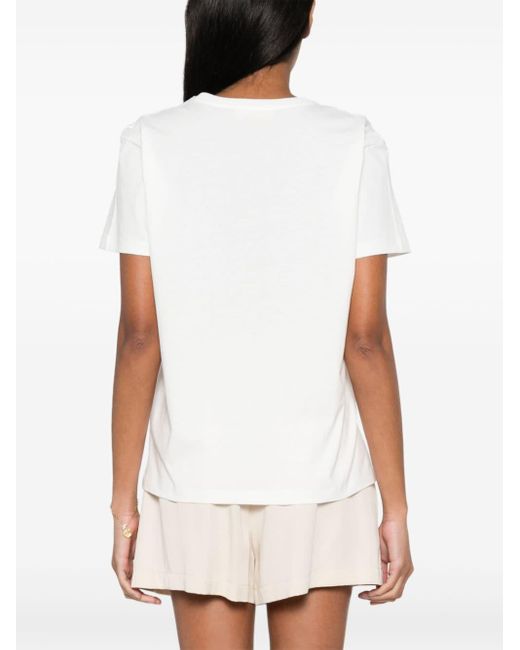 Twin Set White Illustration-print Cotton T-shirt