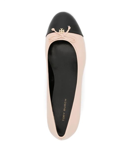 Tory Burch Natural Cap-Toe Pump Shoes