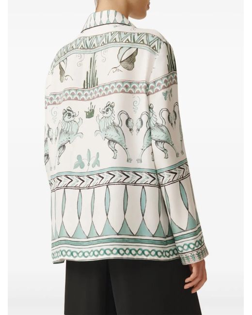 Fabiana Filippi Gray Graphic-Print Shirt