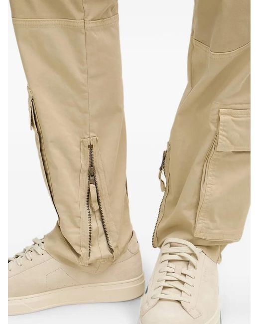 Aeronautica Militare Natural Logo-Patch Zip-Detail Cargo Pants for men