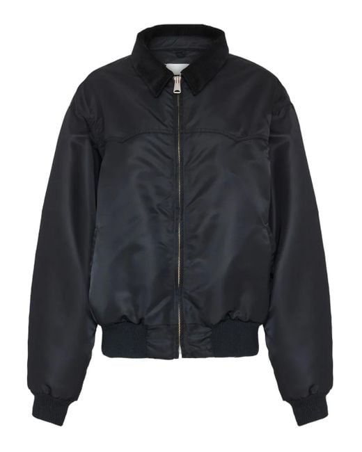 Maison Margiela Black Corduroy-Collar Bomber Jacket