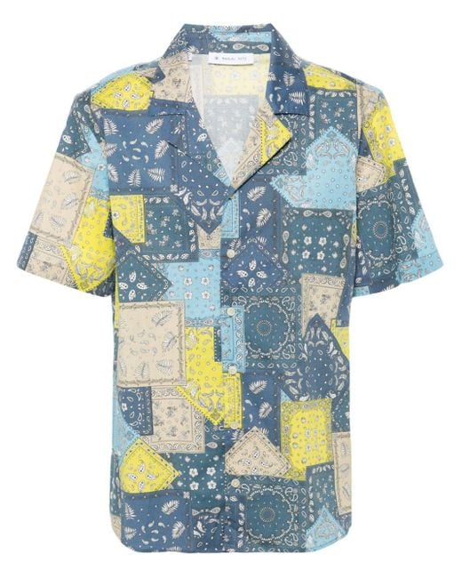 Manuel Ritz Blue Bandana-print Shirt for men