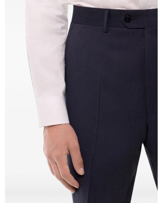 Fursac Blue Checked Tailored Trousers for men