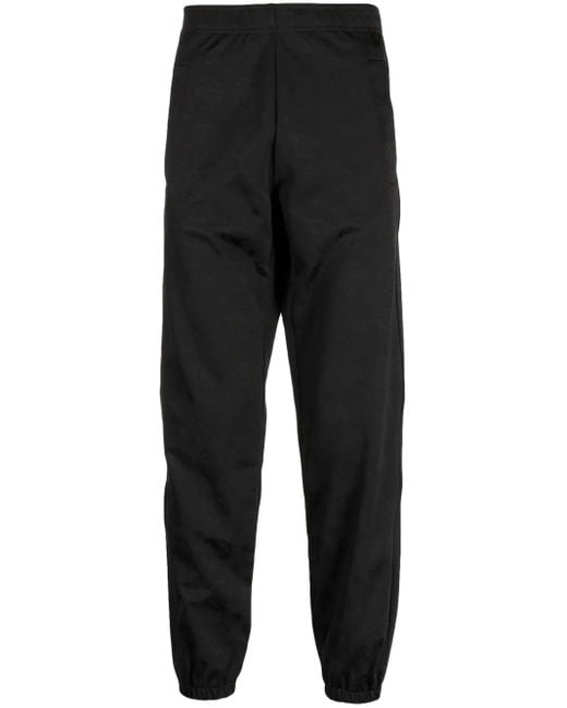 Roberto Cavalli Black Jacquard Logo Track Trousers for men